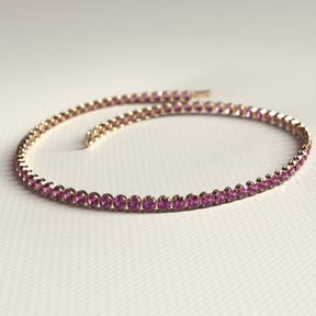 1.98 Carats Rhodolite Garnet Tennis Bracelet in 14K/18K Rose Gold - Evara Jewelry LLC