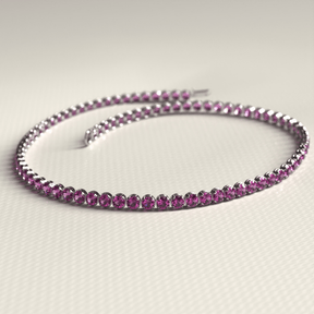 1.98 Carats Rhodolite Garnet Tennis Bracelet in 14K/18K Rose Gold - Evara Jewelry LLC