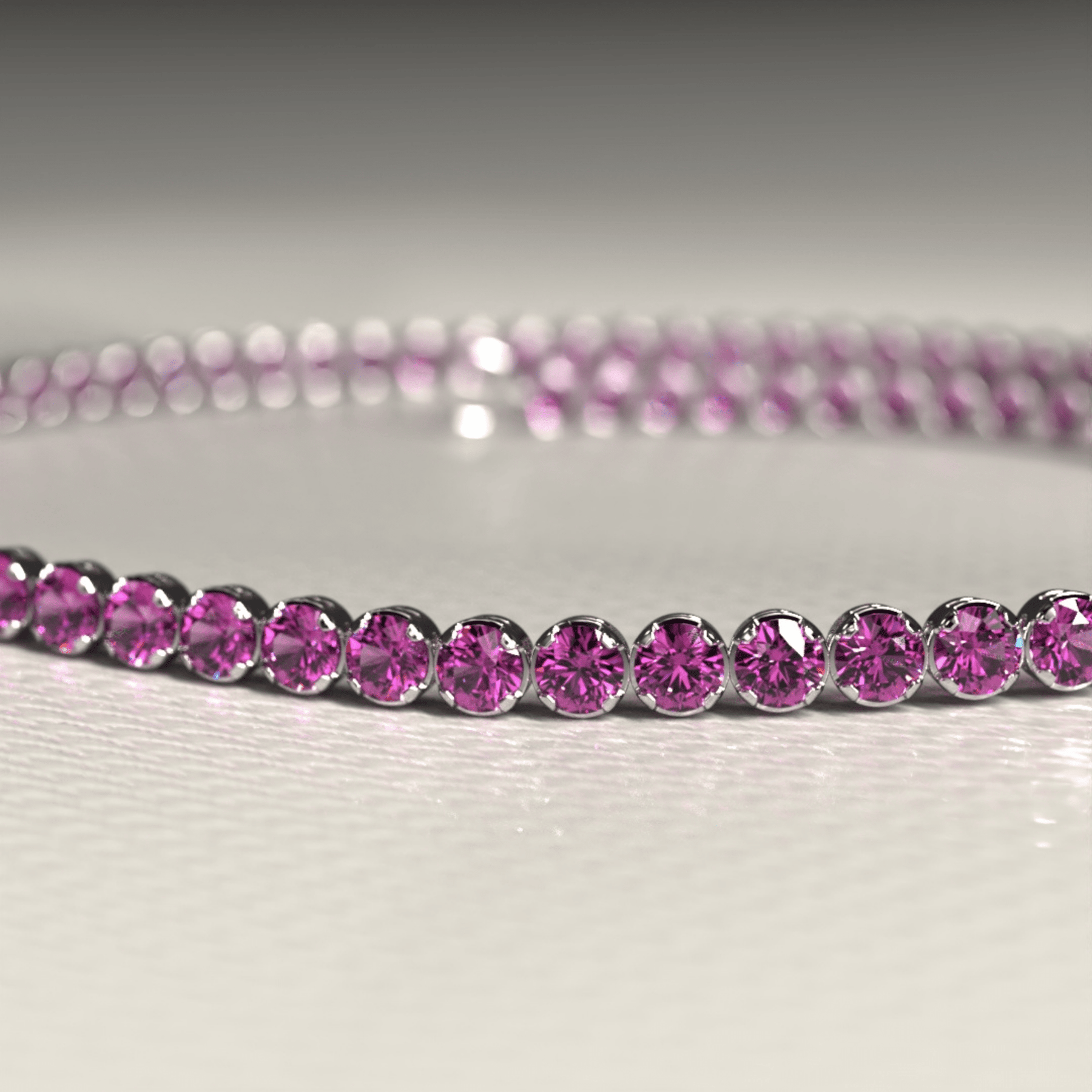 1.98 Carats Rhodolite Garnet Tennis Bracelet in 14K/18K Rose Gold - Evara Jewelry LLC