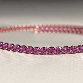1.98 Carats Rhodolite Garnet Tennis Bracelet in 14K/18K Rose Gold - Evara Jewelry LLC