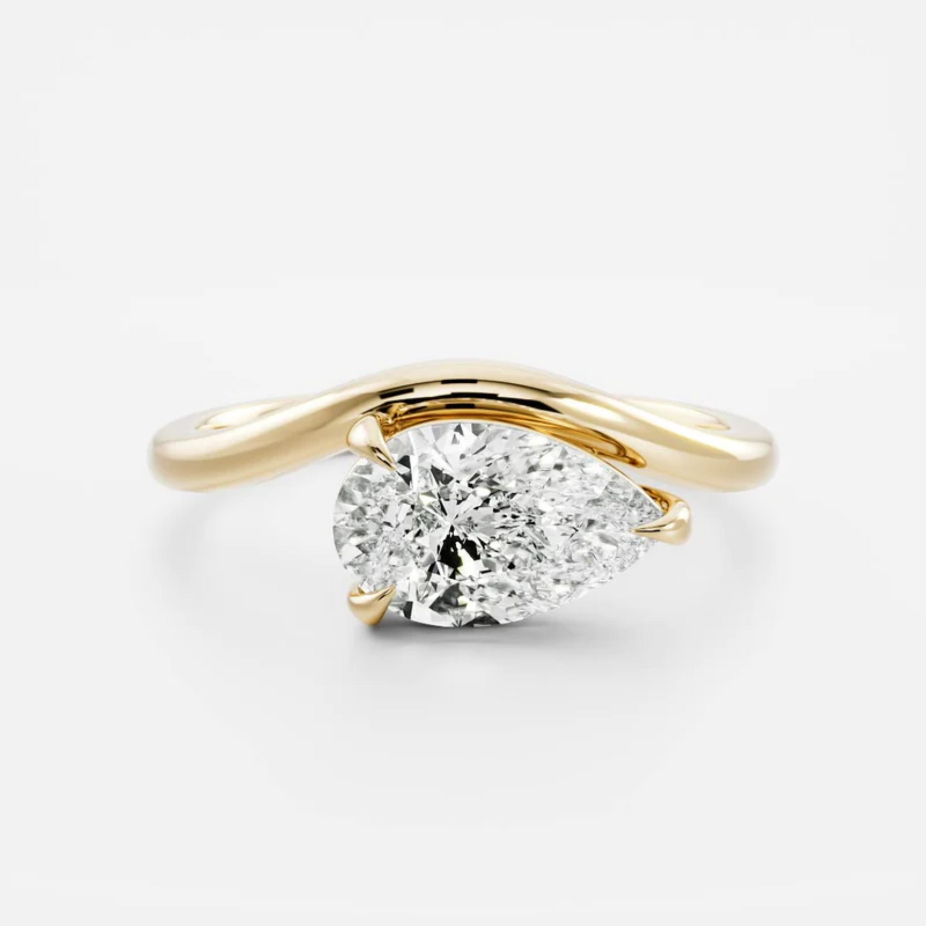 1.50 Carat Pear Cut East West Engagement Ring