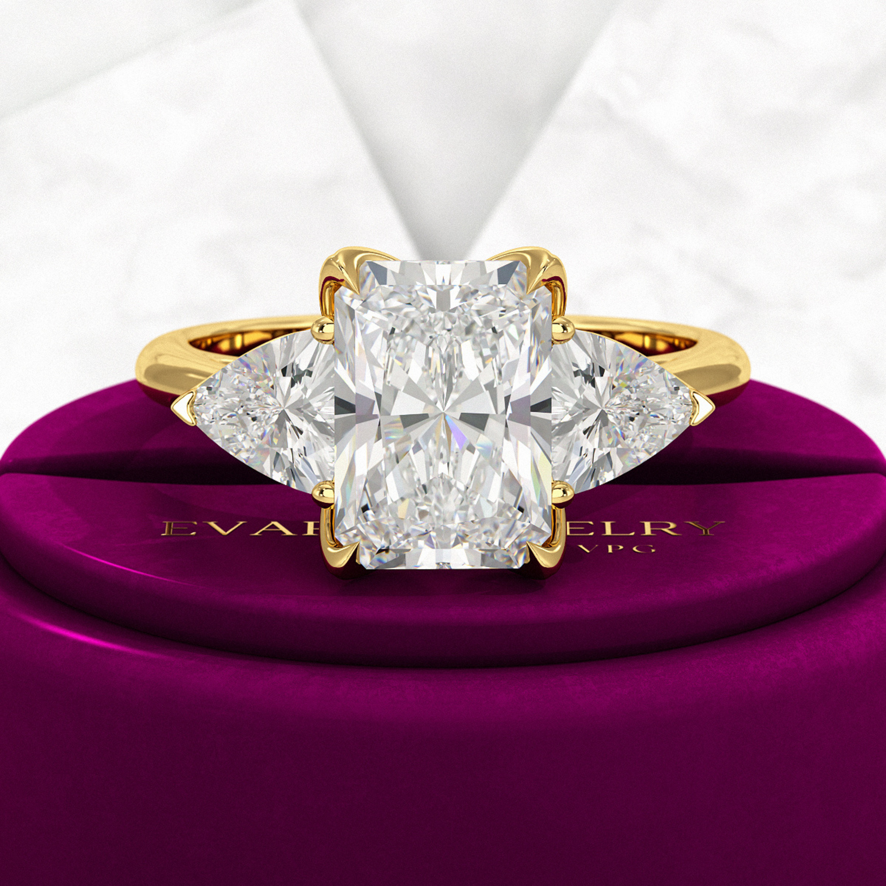 3.00 Carat Radiant Cut Diamond Engagement Ring