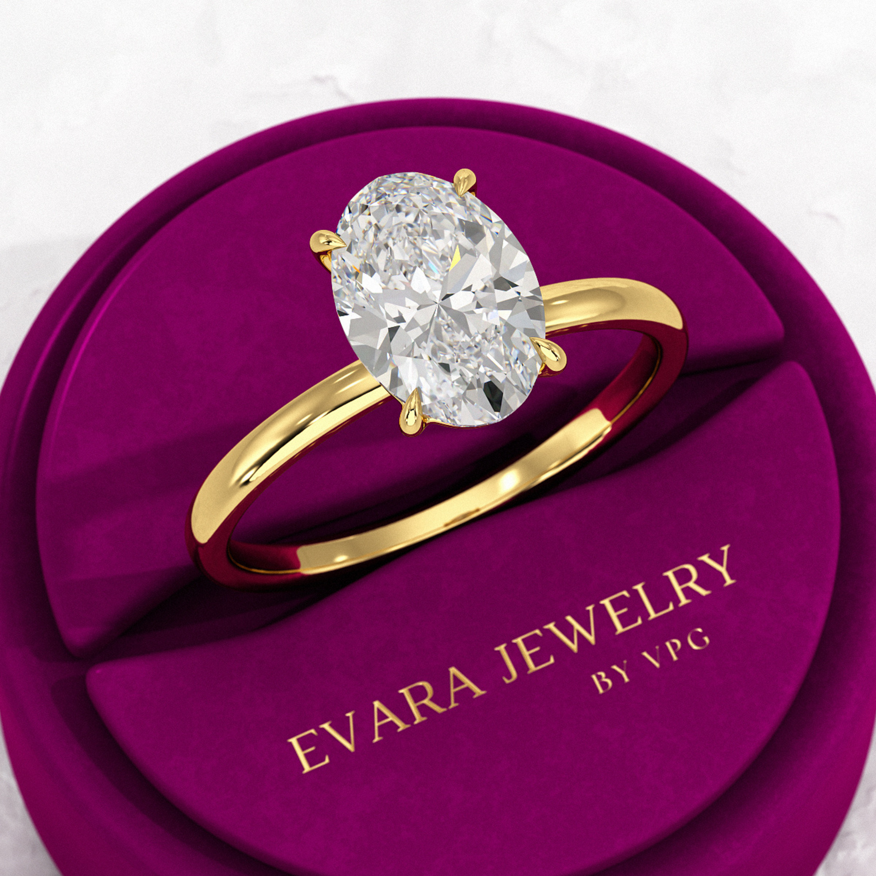 2.00 Carat Oval Cut Minimalist Prong Statement Ring