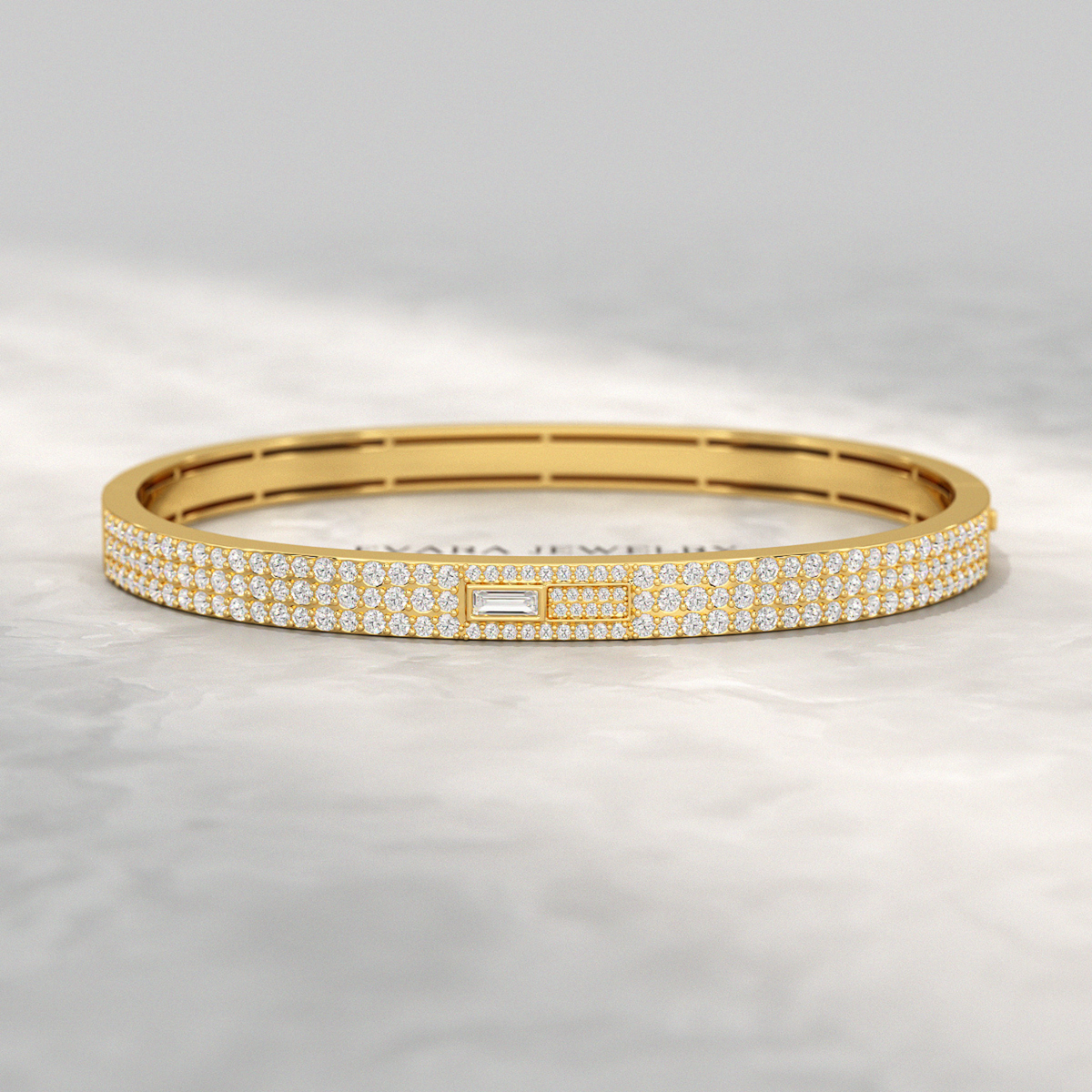 3.12 Carat Diamond Cuff Bracelet in 10K, 14K, 18K Solid Gold