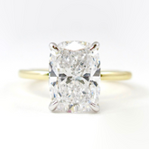 2 Carat Elongated Cushion Cut Two Tone Wedding Ring