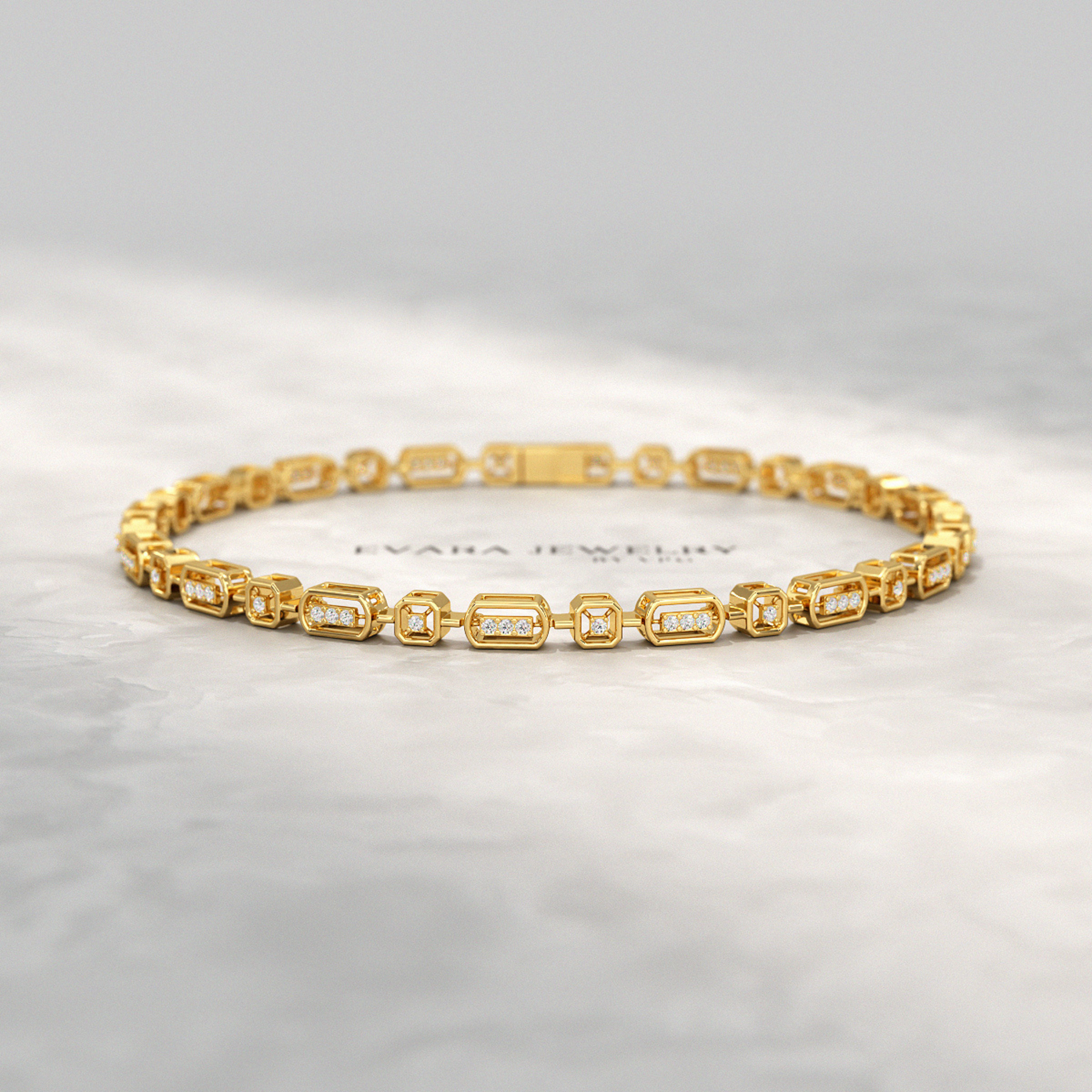 Modern Diamond Tennis Bracelet with Lab Grown Diamond