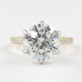 2.50 Carat Round Cut 6 Prongs Engagement Ring with Pave Diamond Band