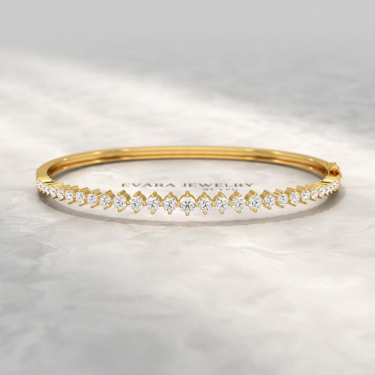 2.00 Carats Lab Grown Diamond Graduation Cuff Bangle Bracelet