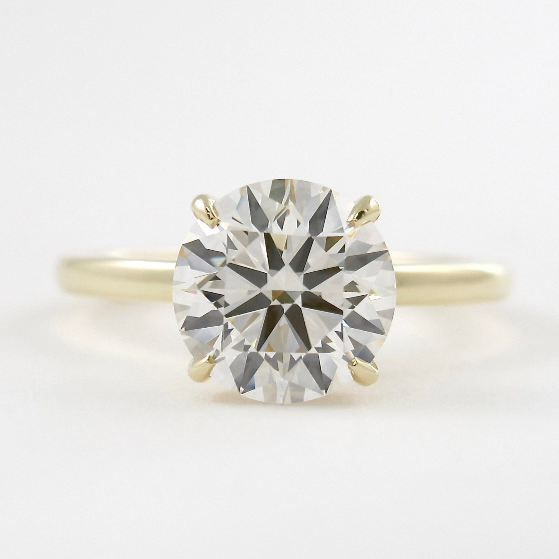 1.50 Carat Round Cut Hidden Halo Minimalist Engagement Ring