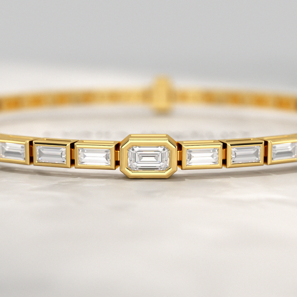 2 Carat Emerald Cut Diamond Tennis Bracelet with Lab Grown Diamonds