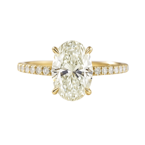 2.50 Carat Oval Pave Engagement Ring with Hidden Halo
