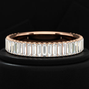 2 Carat Baguette Cut Minimalist Eternity Band - Evara Jewelry LLC