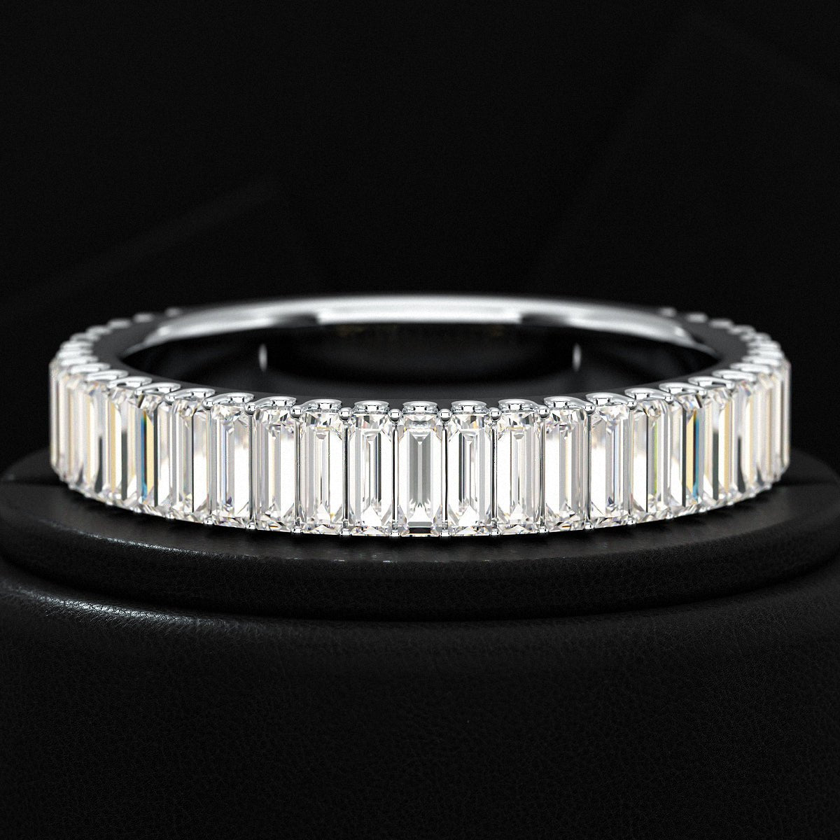 2 Carat Baguette Cut Minimalist Eternity Band - Evara Jewelry LLC
