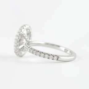 2 Carat Classic Oval Cut Diamond Halo Engagement Ring with Pave Band - Evara Jewelry LLC