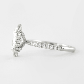 2 Carat Classic Oval Cut Diamond Halo Engagement Ring with Pave Band - Evara Jewelry LLC