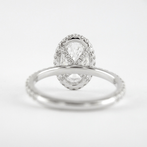 2 Carat Classic Oval Cut Diamond Halo Engagement Ring with Pave Band - Evara Jewelry LLC