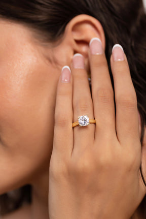 2 Carat Cushion Cut Lab Grown Diamond Twin Band Engagement Ring - Evara Jewelry LLC