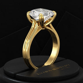 2 Carat Cushion Cut Lab Grown Diamond Twin Band Engagement Ring - Evara Jewelry LLC