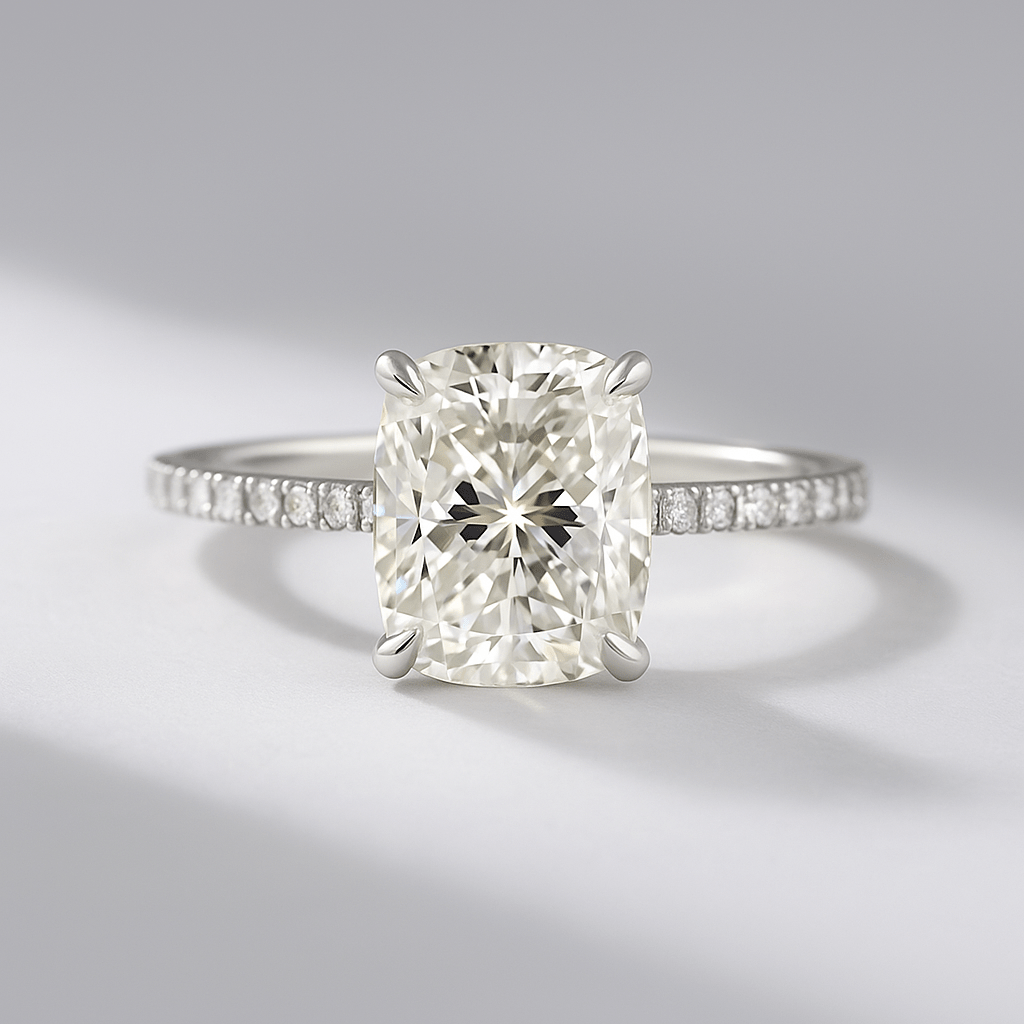 2 Carat Elongated Cushion Cut Diamond Engagement Ring - Evara Jewelry LLC