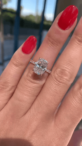 2 Carat Elongated Cushion Cut Diamond Engagement Ring - Evara Jewelry LLC