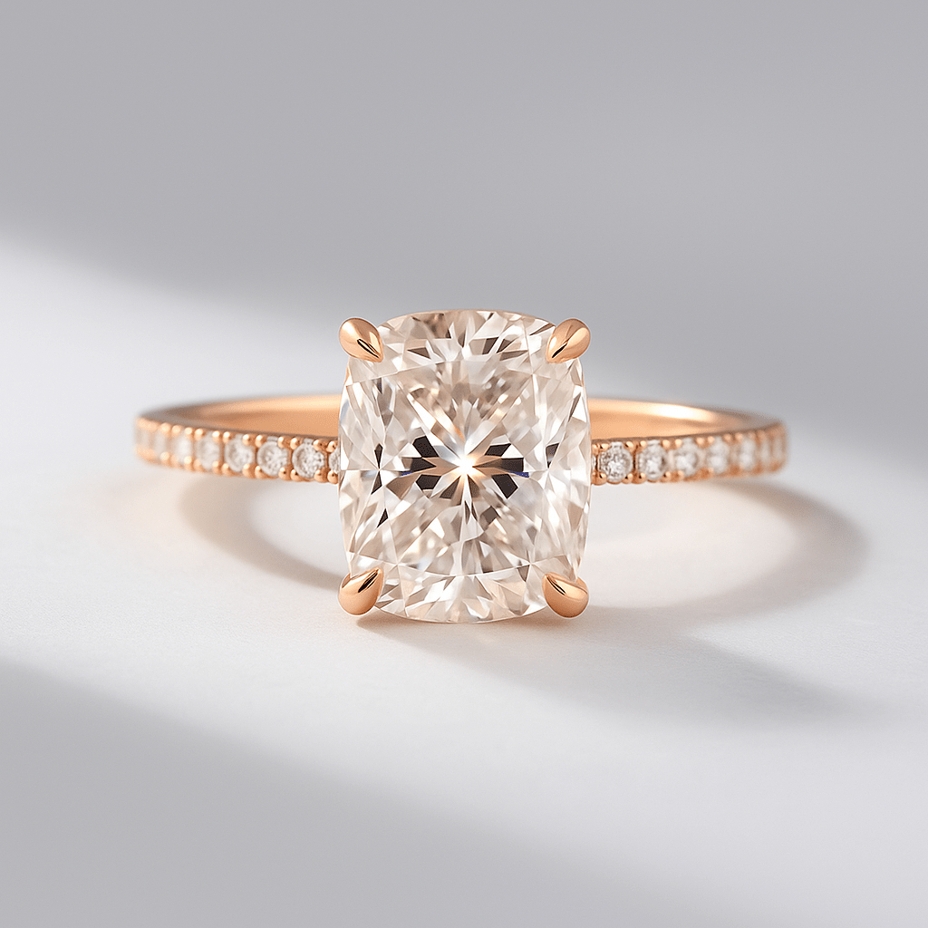 2 Carat Elongated Cushion Cut Diamond Engagement Ring - Evara Jewelry LLC