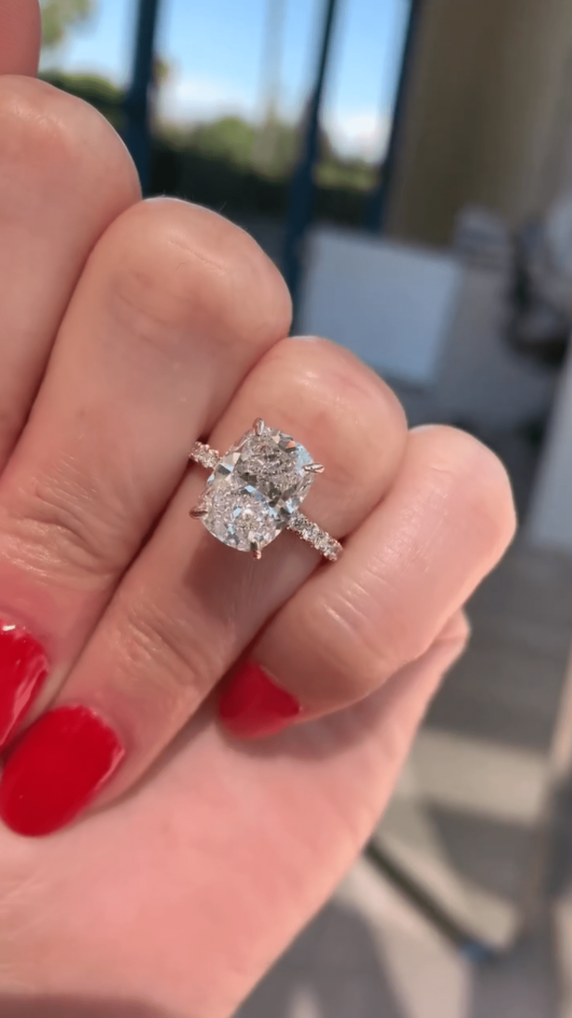 2 Carat Elongated Cushion Cut Diamond Engagement Ring - Evara Jewelry LLC