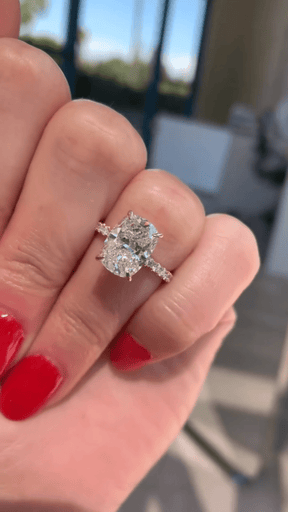 2 Carat Elongated Cushion Cut Diamond Engagement Ring - Evara Jewelry LLC