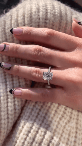 2 Carat Elongated Cushion Cut Diamond Engagement Ring - Evara Jewelry LLC