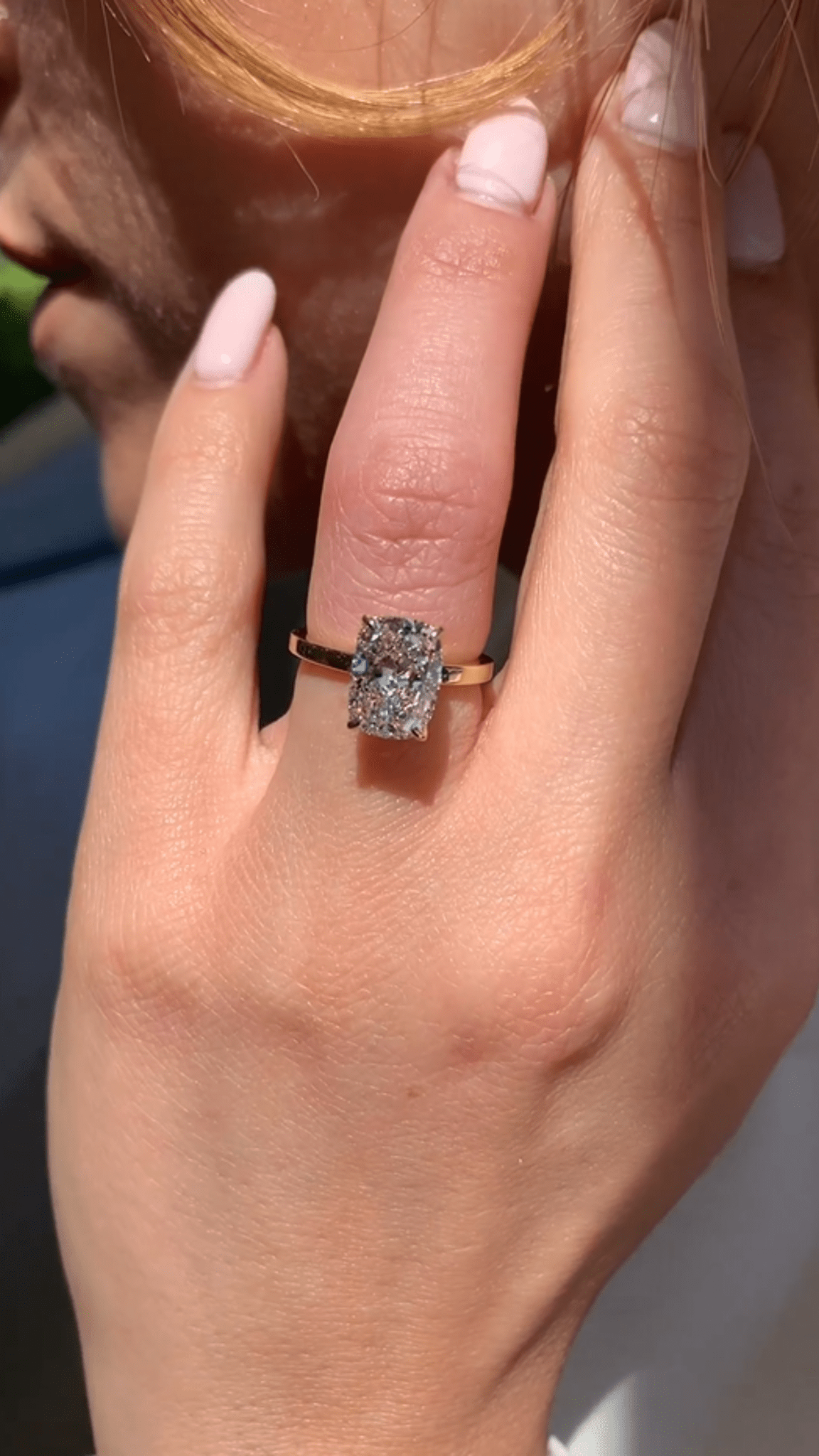 2 Carat Elongated Cushion Cut Minimalist Engagement Ring - Evara Jewelry LLC