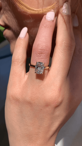 2 Carat Elongated Cushion Cut Minimalist Engagement Ring - Evara Jewelry LLC