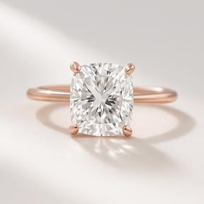 2 Carat Elongated Cushion Cut Minimalist Engagement Ring - Evara Jewelry LLC