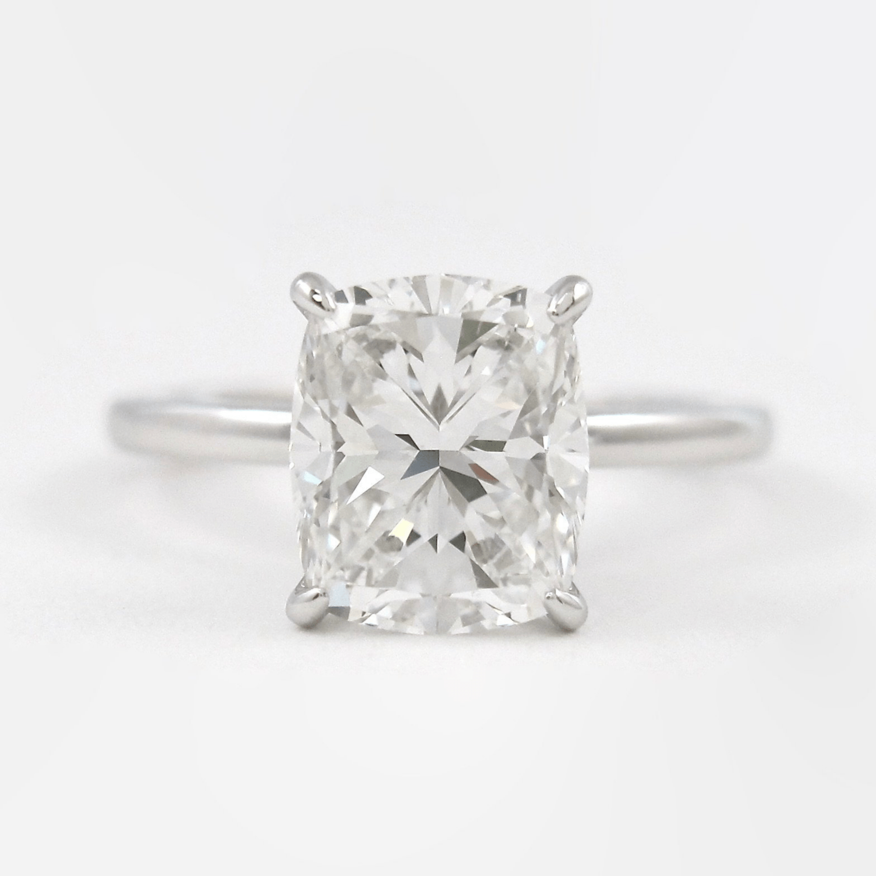 2 Carat Elongated Cushion Cut Minimalist Engagement Ring - Evara Jewelry LLC