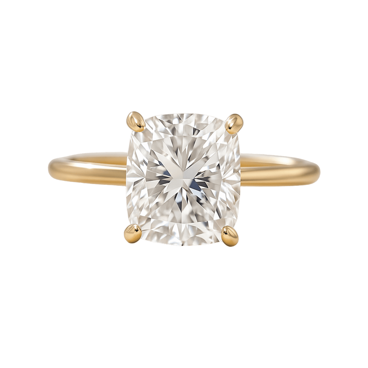 2 Carat Elongated Cushion Cut Minimalist Engagement Ring - Evara Jewelry LLC