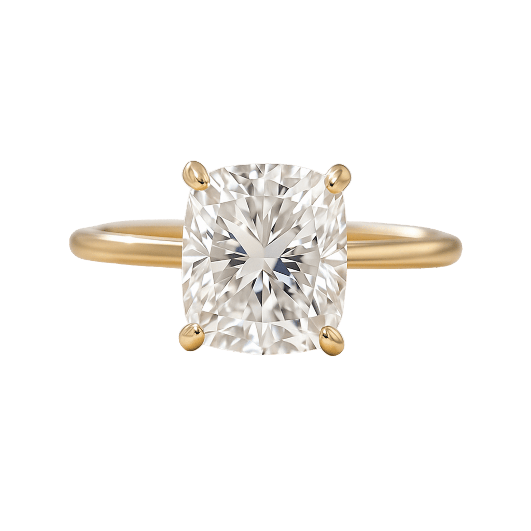 2 Carat Elongated Cushion Cut Minimalist Engagement Ring - Evara Jewelry LLC