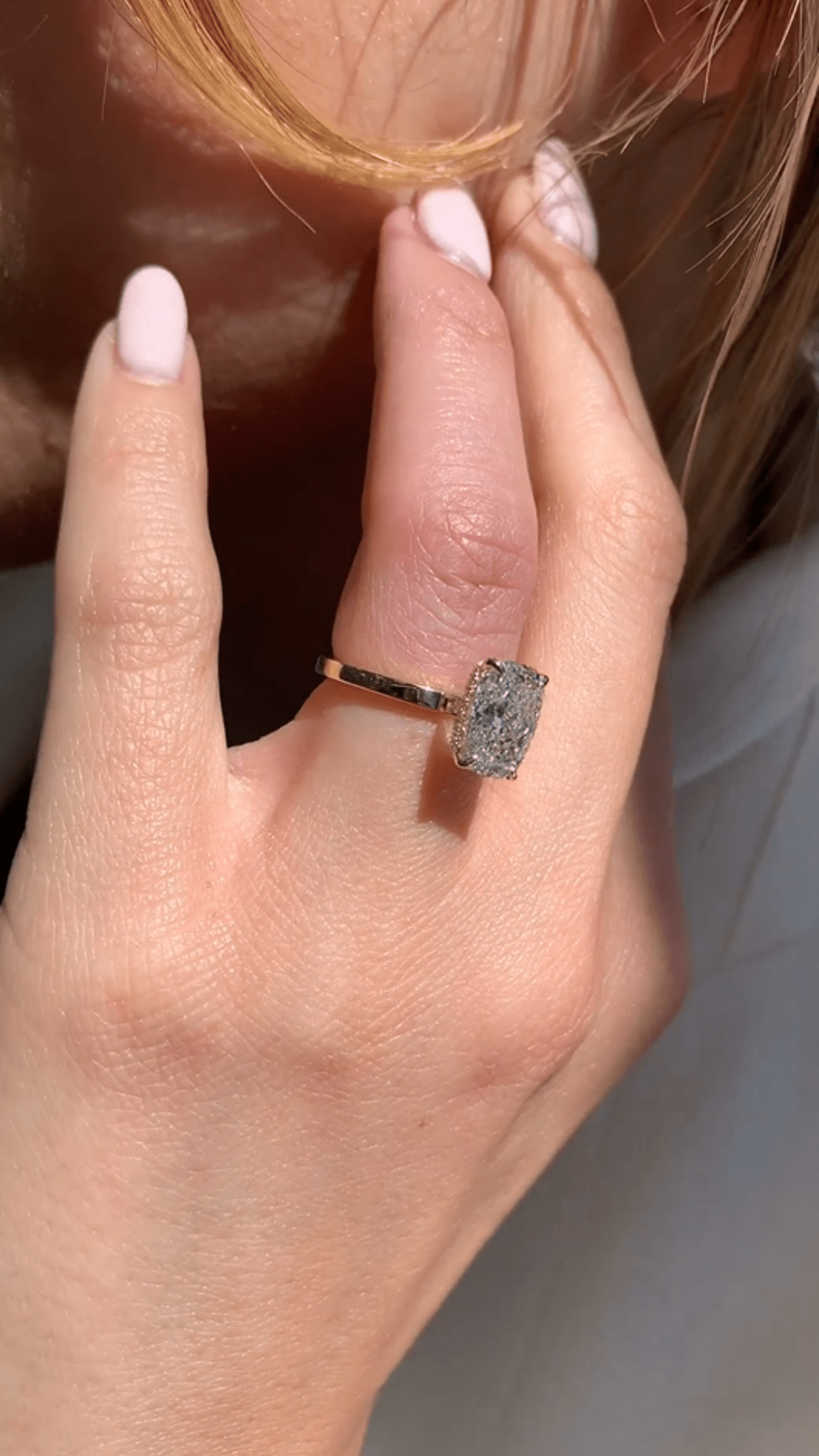 2 Carat Elongated Cushion Cut Minimalist Engagement Ring - Evara Jewelry LLC