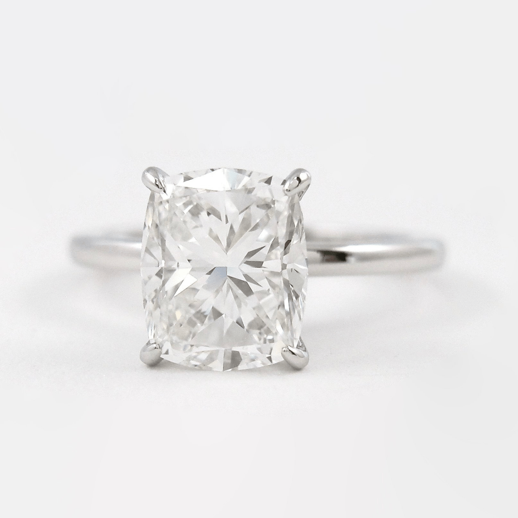2 Carat Elongated Cushion Cut Minimalist Engagement Ring - Evara Jewelry LLC