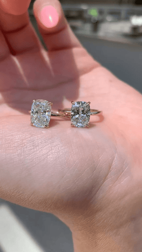 2 Carat Elongated Cushion Cut Two Tone Wedding Ring - Evara Jewelry LLC