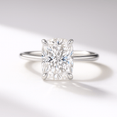 2 Carat Elongated Cushion Cut Two Tone Wedding Ring - Evara Jewelry LLC