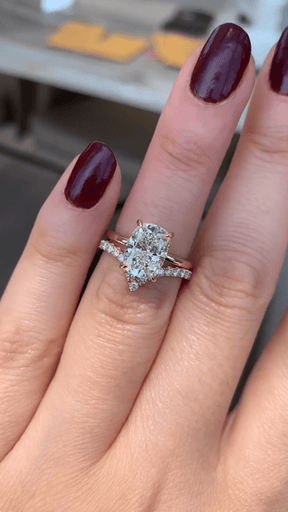 2 Carat Elongated Cushion Cut Two Tone Wedding Ring - Evara Jewelry LLC