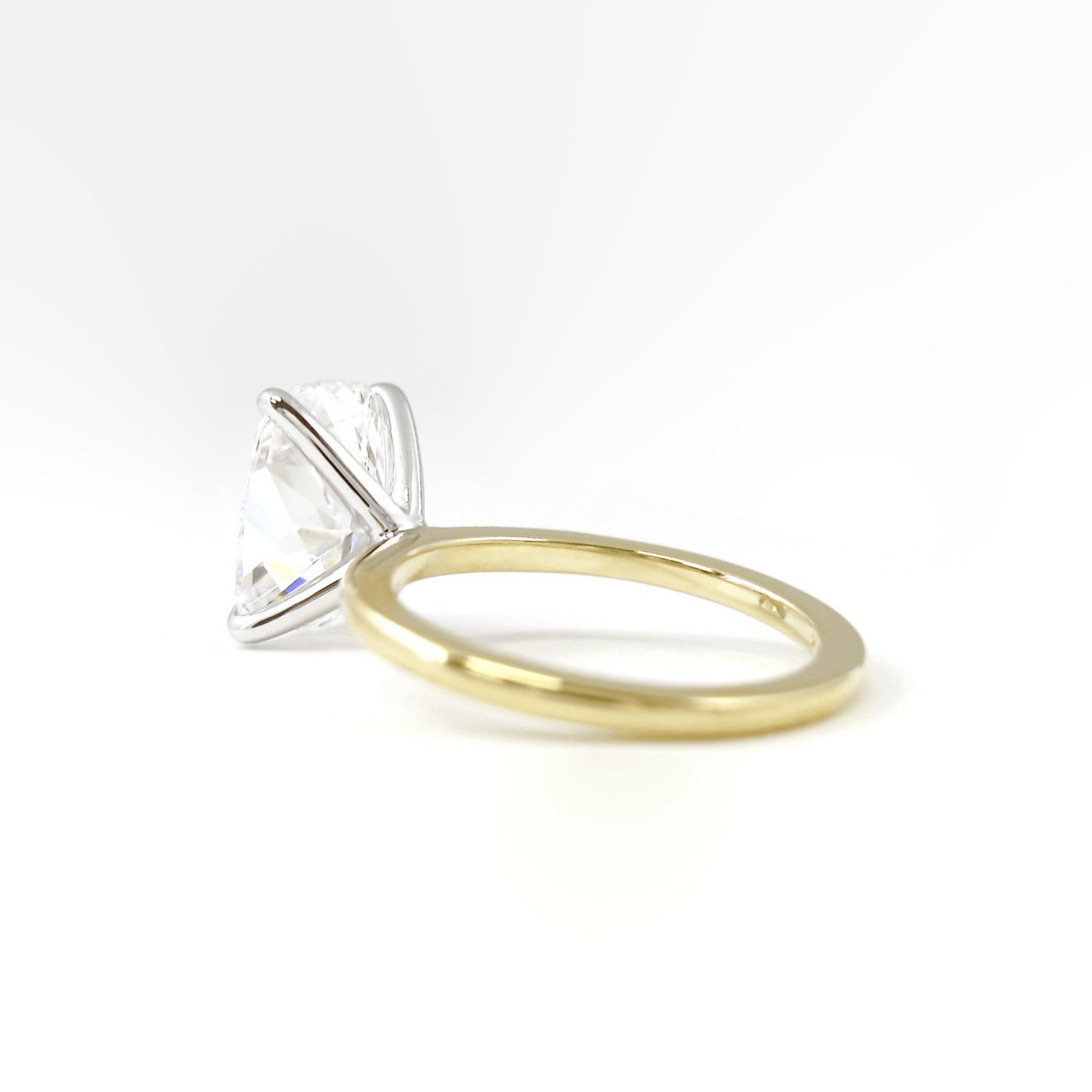 2 Carat Elongated Cushion Cut Two Tone Wedding Ring - Evara Jewelry LLC