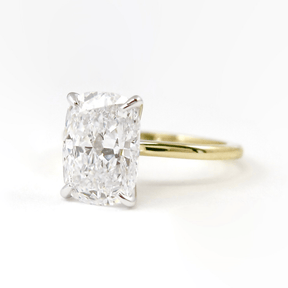 2 Carat Elongated Cushion Cut Two Tone Wedding Ring - Evara Jewelry LLC