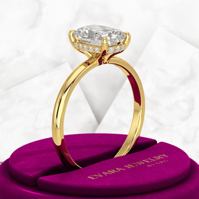 2 Carat Elongated Cushion Diamond Engagement Ring - Evara Jewelry LLC