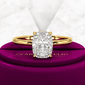 2 Carat Elongated Cushion Diamond Engagement Ring - Evara Jewelry LLC