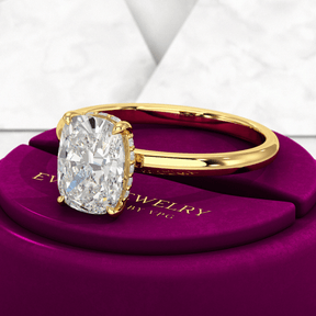 2 Carat Elongated Cushion Diamond Engagement Ring - Evara Jewelry LLC