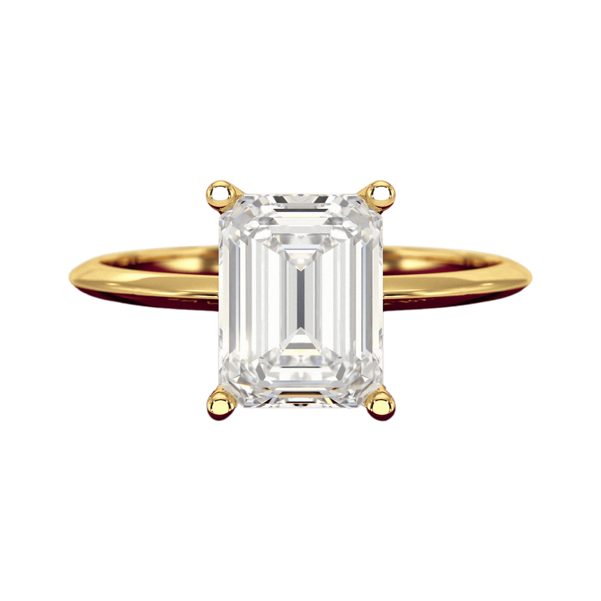 2 Carat Emerald Cut Diamond Knife Edge Solitaire Engagement Ring - Evara Jewelry LLC