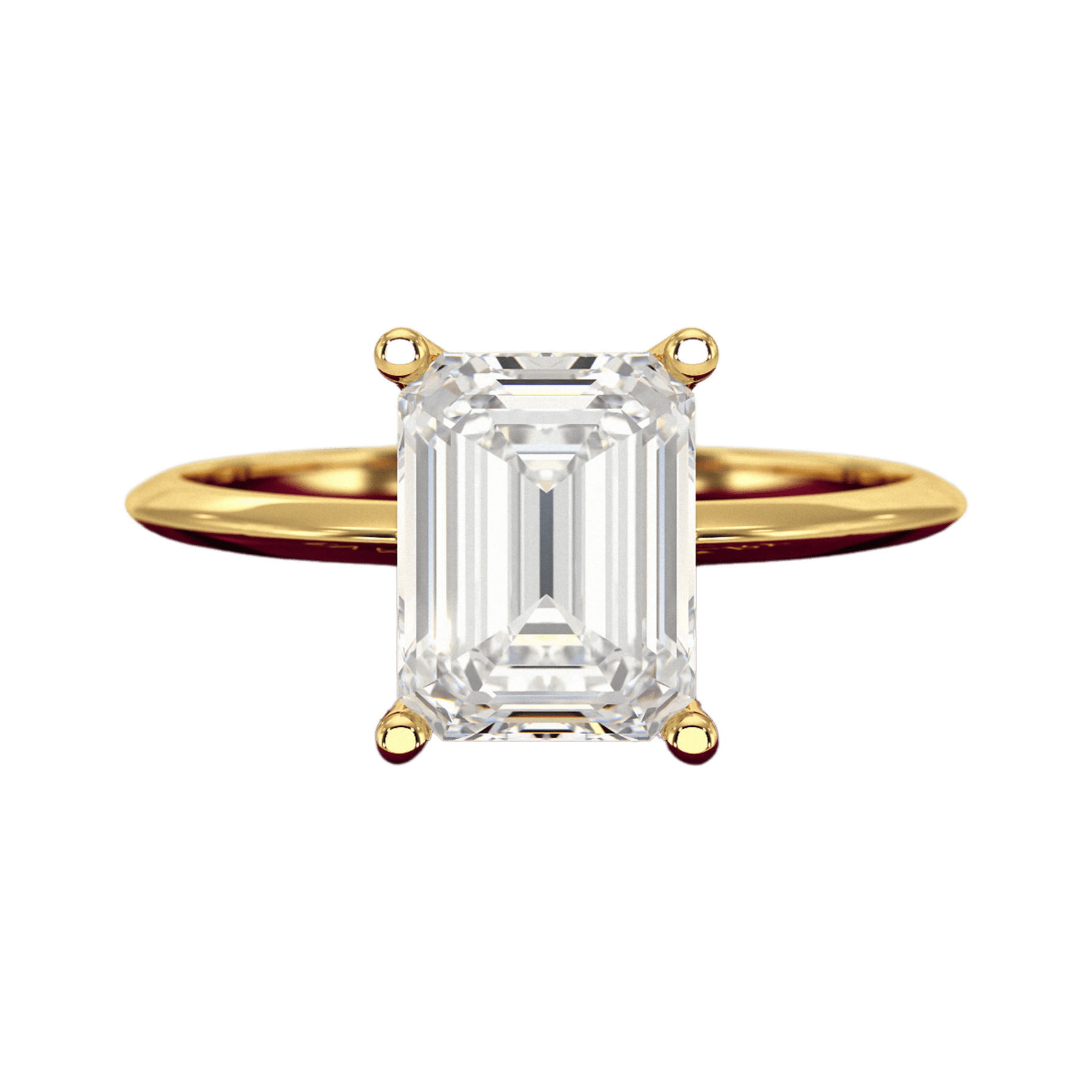 2 Carat Emerald Cut Diamond Knife Edge Solitaire Engagement Ring - Evara Jewelry LLC