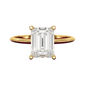 2 Carat Emerald Cut Diamond Knife Edge Solitaire Engagement Ring - Evara Jewelry LLC