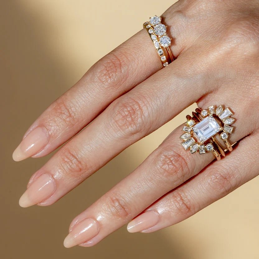 2 Carat Emerald Cut Diamond Knife Edge Solitaire Engagement Ring - Evara Jewelry LLC