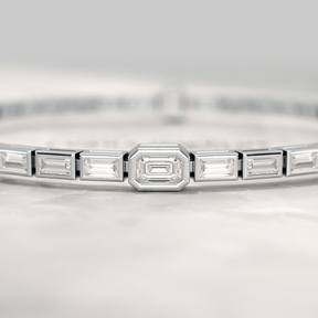 2 Carat Emerald Cut Diamond Tennis Bracelet with Lab Grown Diamonds - Evara Jewelry LLC