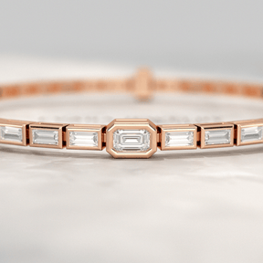2 Carat Emerald Cut Diamond Tennis Bracelet with Lab Grown Diamonds - Evara Jewelry LLC